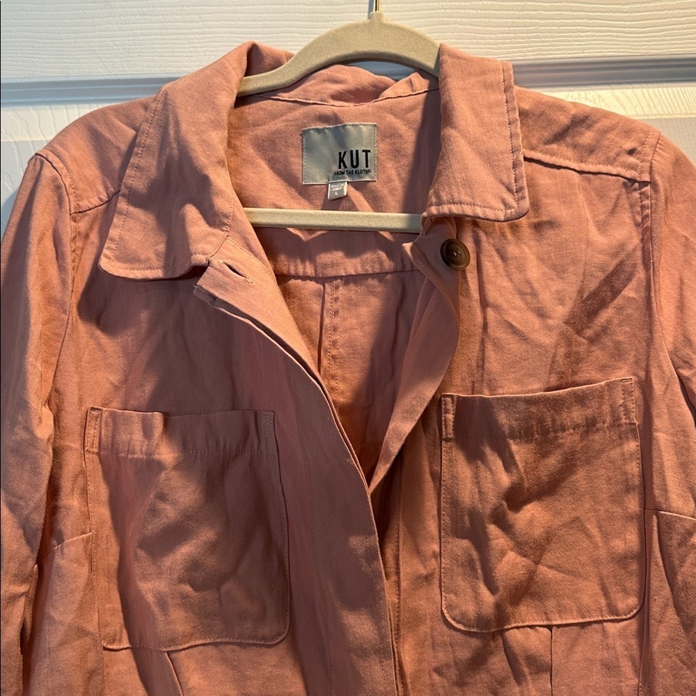 Kut From The Kloth Ren Mauve Pink Lightweight Jacket L  Barn Coat Fall - Picture 4 of 8